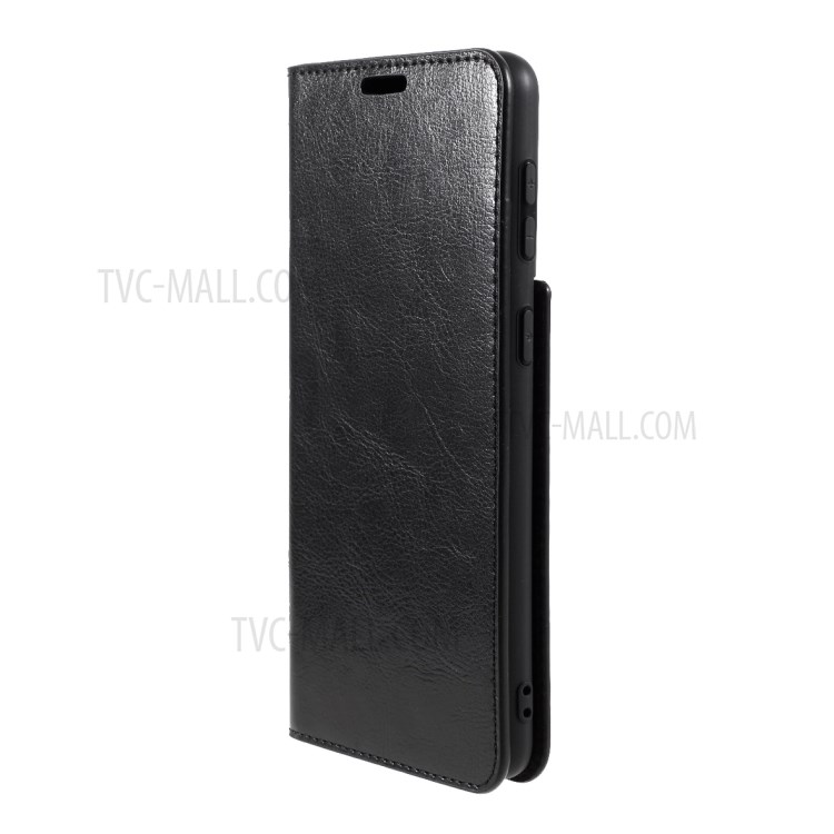 Crazy Horse Auto-Absorbed Genuine Leather Wallet Stand Case for Samsung Galaxy S21 5G - Black-2
