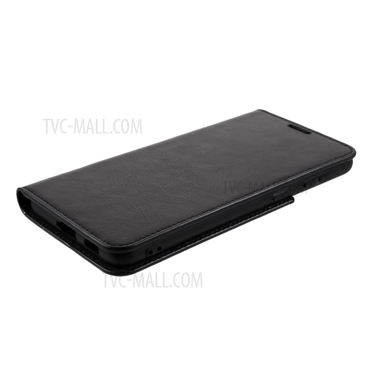 Crazy Horse Auto-Absorbed Genuine Leather Wallet Stand Case for Samsung Galaxy S21 5G - Black-5