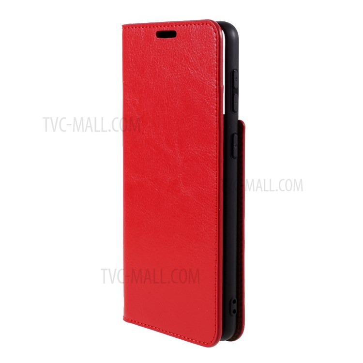 Crazy Horse Auto-Absorbed Genuine Leather Wallet Stand Case for Samsung Galaxy S21+ 5G - Red-2