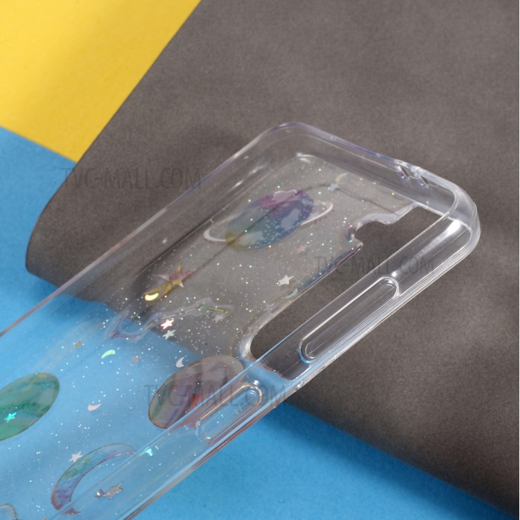 Star Planet Printing Stickers Design Epoxy TPU Case Shell for Samsung Galaxy S21 5G - Transparent-6