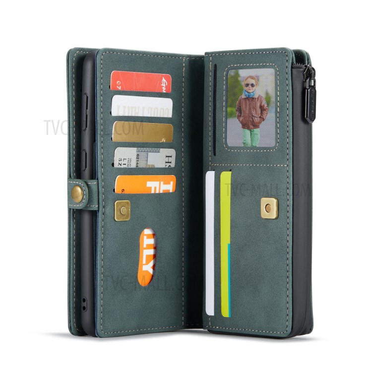 CASEME 018 Series Leather Detachable 2-in-1 Wallet Case for Samsung Galaxy S21 - Green-16