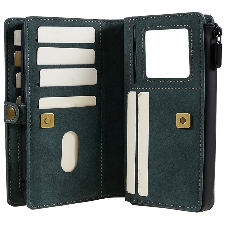 CASEME 018 Series Leather Detachable 2-in-1 Wallet Case for Samsung Galaxy S21 - Green-3