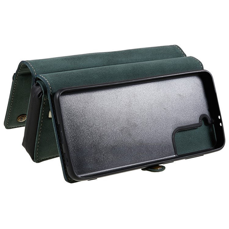 CASEME 018 Series Leather Detachable 2-in-1 Wallet Case for Samsung Galaxy S21 - Green-5