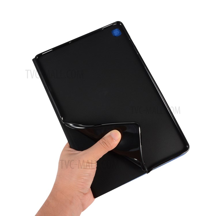 ENKAY Cloth Texture Leather TPU Back Stand Smart Case for Samsung Galaxy Tab A7 10.4 (2020) T500 / T505 - Blue-5