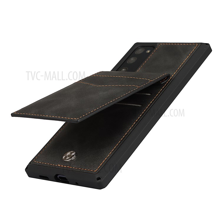 Skin-Touch PU Leather Coated TPU Kickstand Card Slot Design Phone Case with Strap for Samsung Galaxy S20 FE/S20 Fan Edition/S20 FE 5G/S20 Fan Edition 5G - Black-10