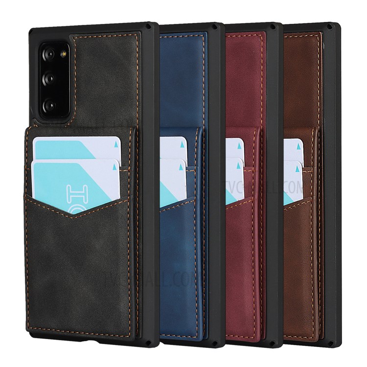 Skin-Touch PU Leather Coated TPU Kickstand Card Slot Design Phone Case with Strap for Samsung Galaxy S20 FE/S20 Fan Edition/S20 FE 5G/S20 Fan Edition 5G - Black-12