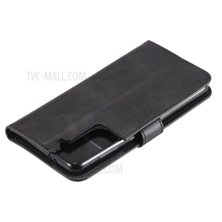 Zipper Pocket Leather Wallet Stand Case for Samsung Galaxy S21 5G - Black-10