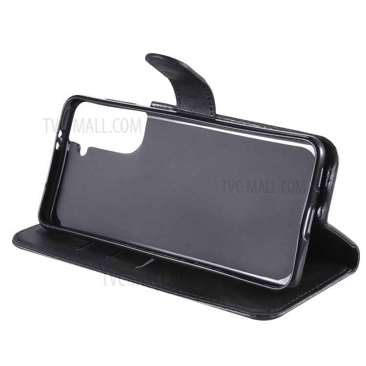 Zipper Pocket Leather Wallet Stand Case for Samsung Galaxy S21 5G - Black-8