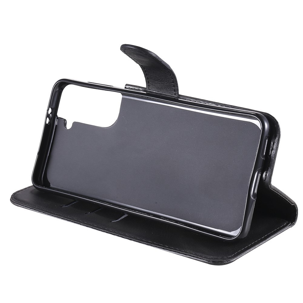 Zipper Pocket Leather Wallet Stand Case for Samsung Galaxy S21+ 5G - Black-8