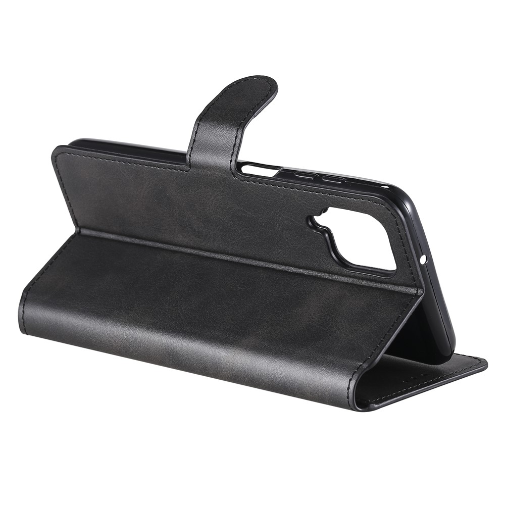 Classic Wallet Stand Flip Leather Phone Case for Samsung Galaxy A12 - Black-5