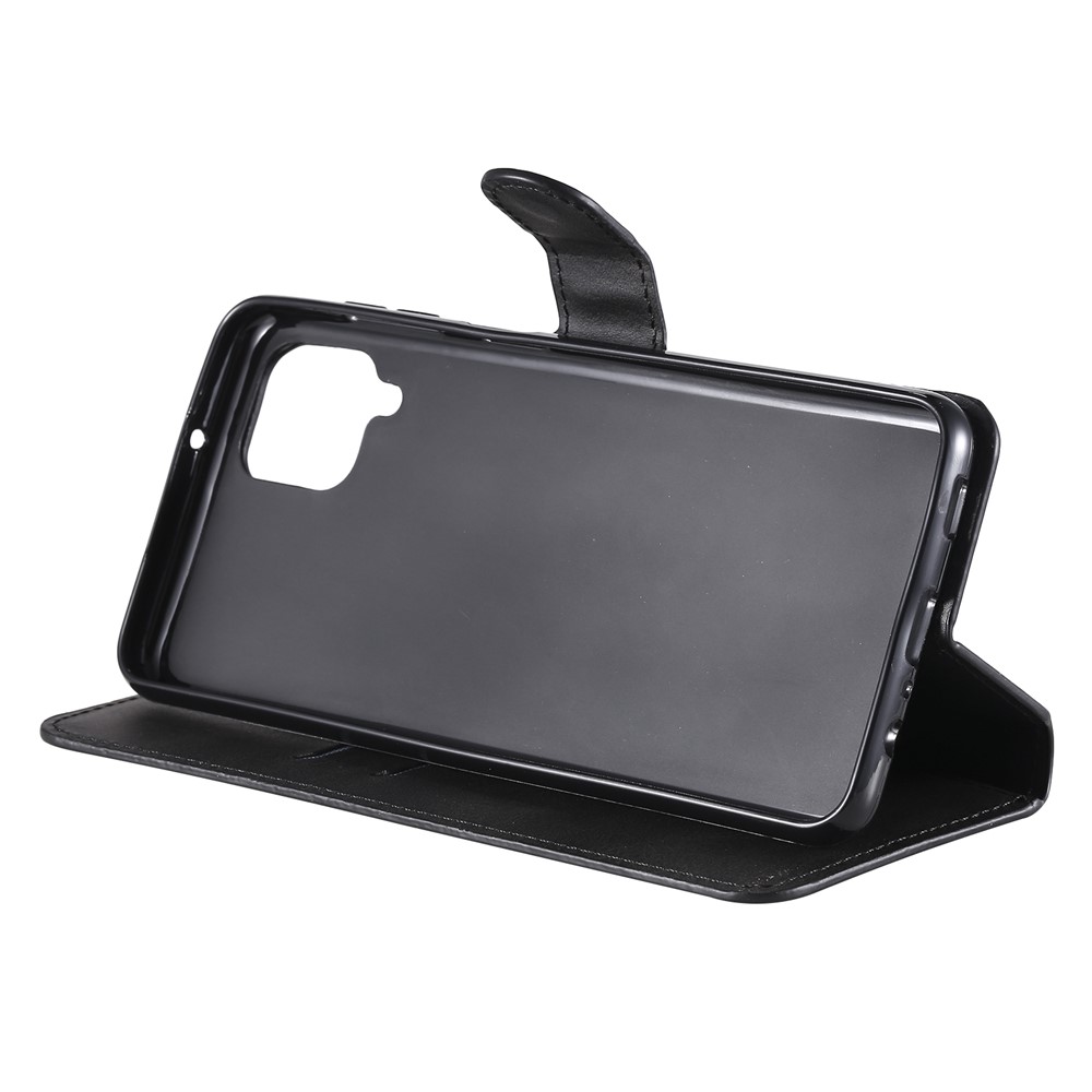 Classic Wallet Stand Flip Leather Phone Case for Samsung Galaxy A12 - Black-6