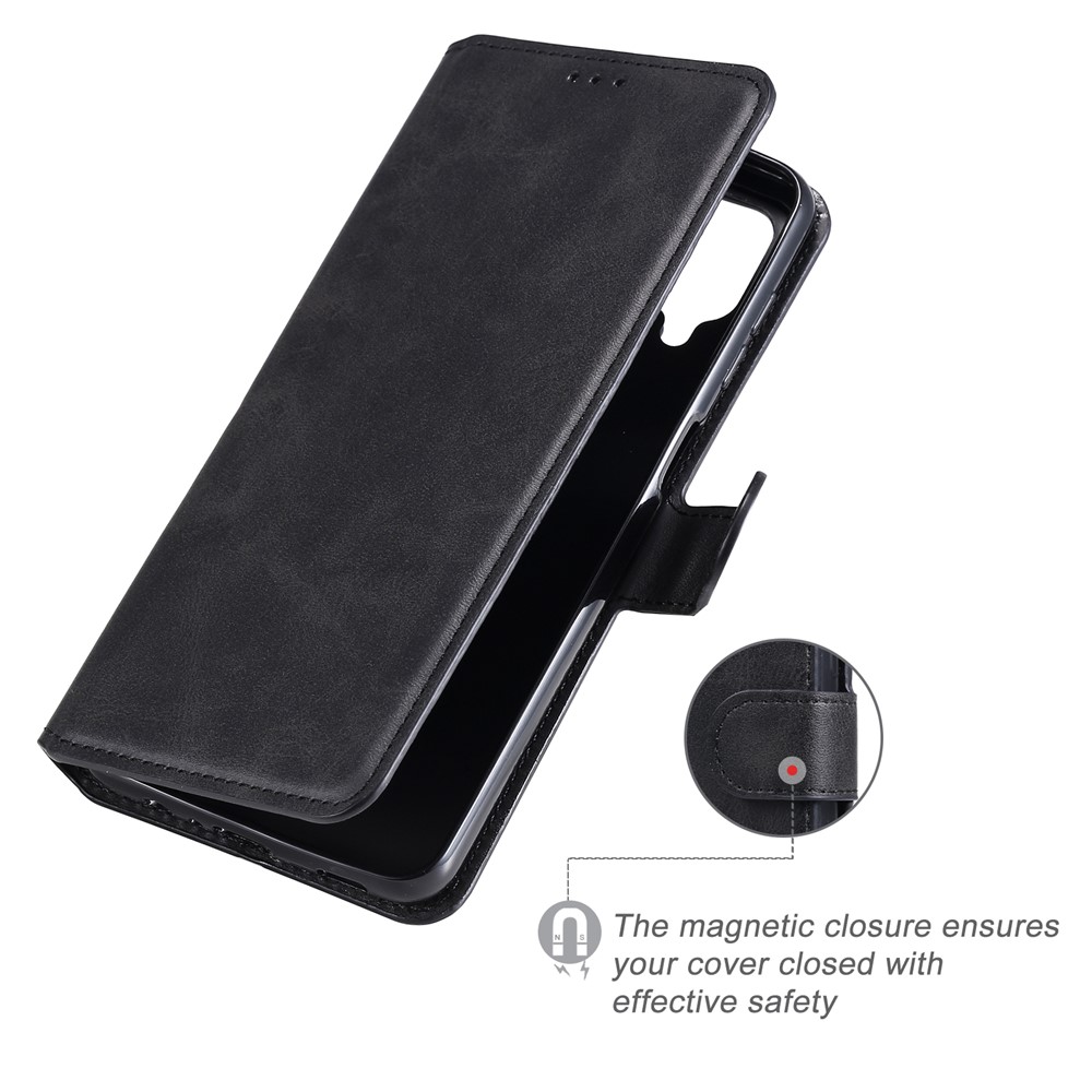 Classic Wallet Stand Flip Leather Phone Case for Samsung Galaxy A12 - Black-8