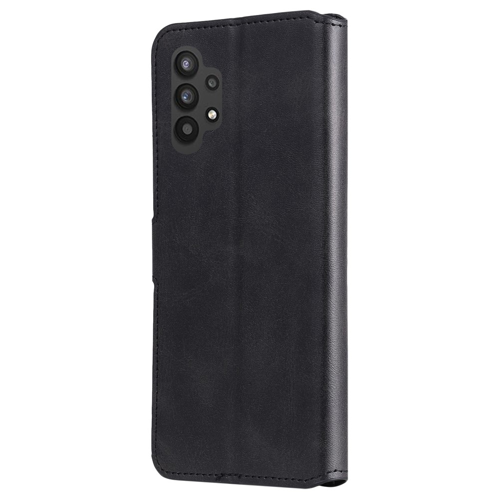 Classic Wallet Stand Flip Leather Phone Case for Samsung Galaxy A32 5G - Black-3