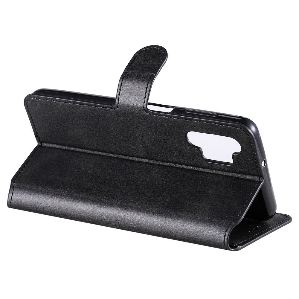 Classic Wallet Stand Flip Leather Phone Case for Samsung Galaxy A32 5G - Black-5
