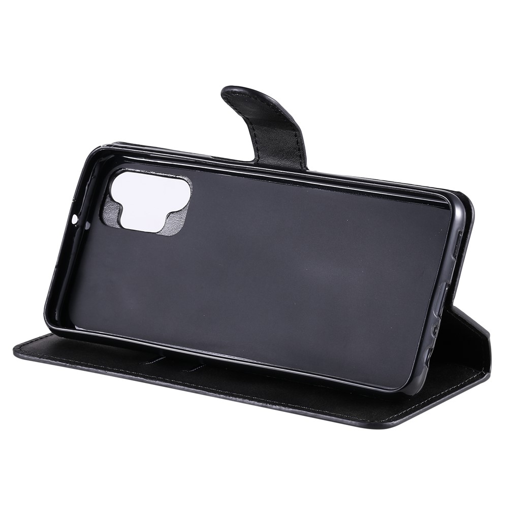 Classic Wallet Stand Flip Leather Phone Case for Samsung Galaxy A32 5G - Black-6