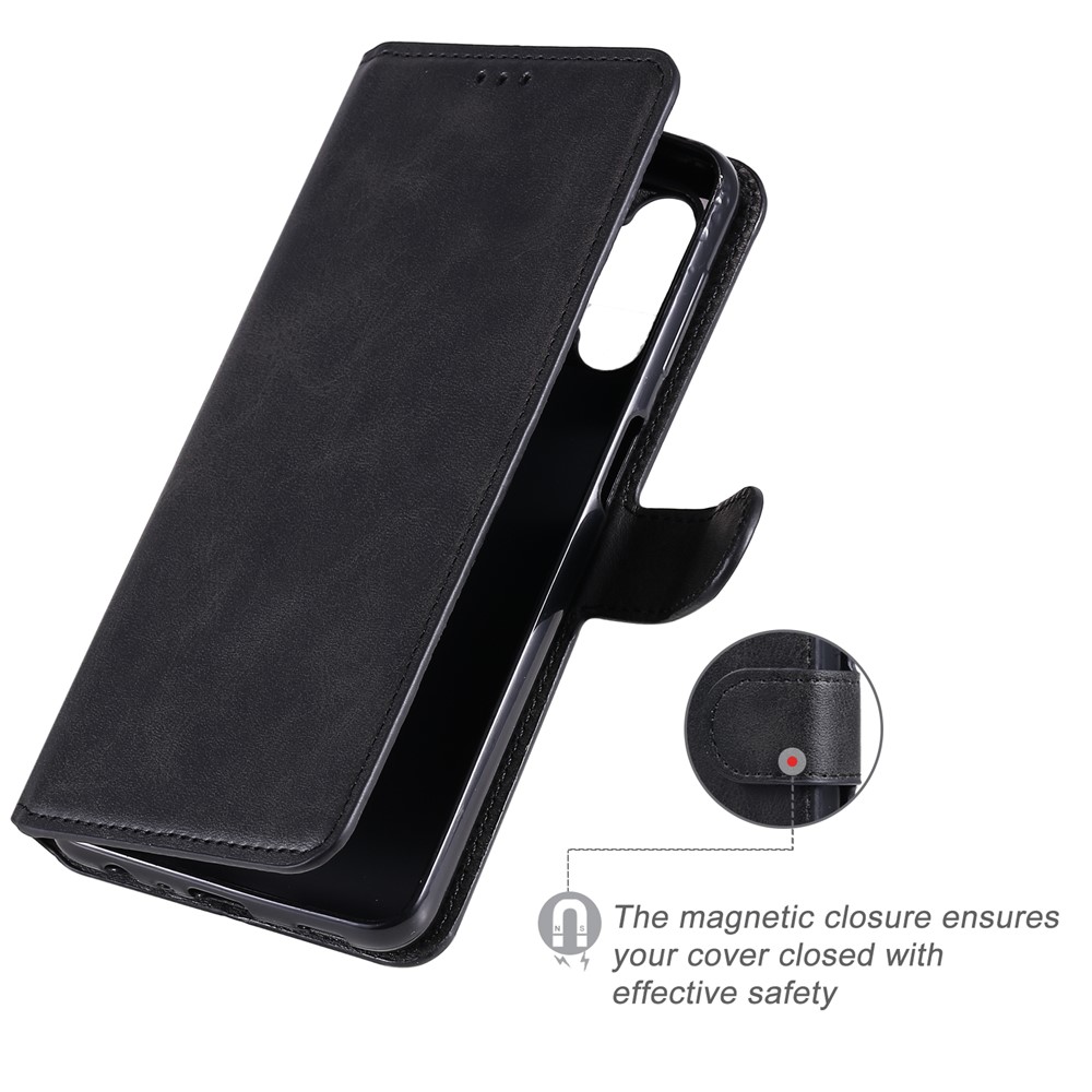 Classic Wallet Stand Flip Leather Phone Case for Samsung Galaxy A32 5G - Black-8