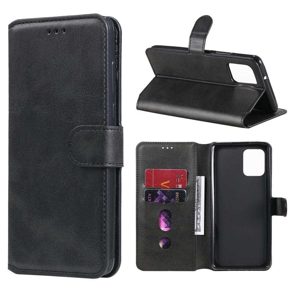 Case de Cobertura de Teléfono de Cuero de Stand de Billetera Para Samsung Galaxy A42 5G - Negro