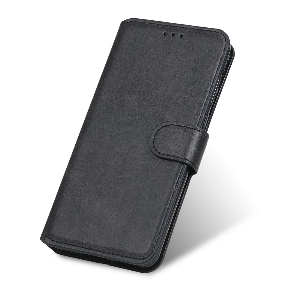 Étui de Couverture de Téléphone en Cuir de Support de Portefeuille Classique Pour Samsung Galaxy A42 5G - le Noir