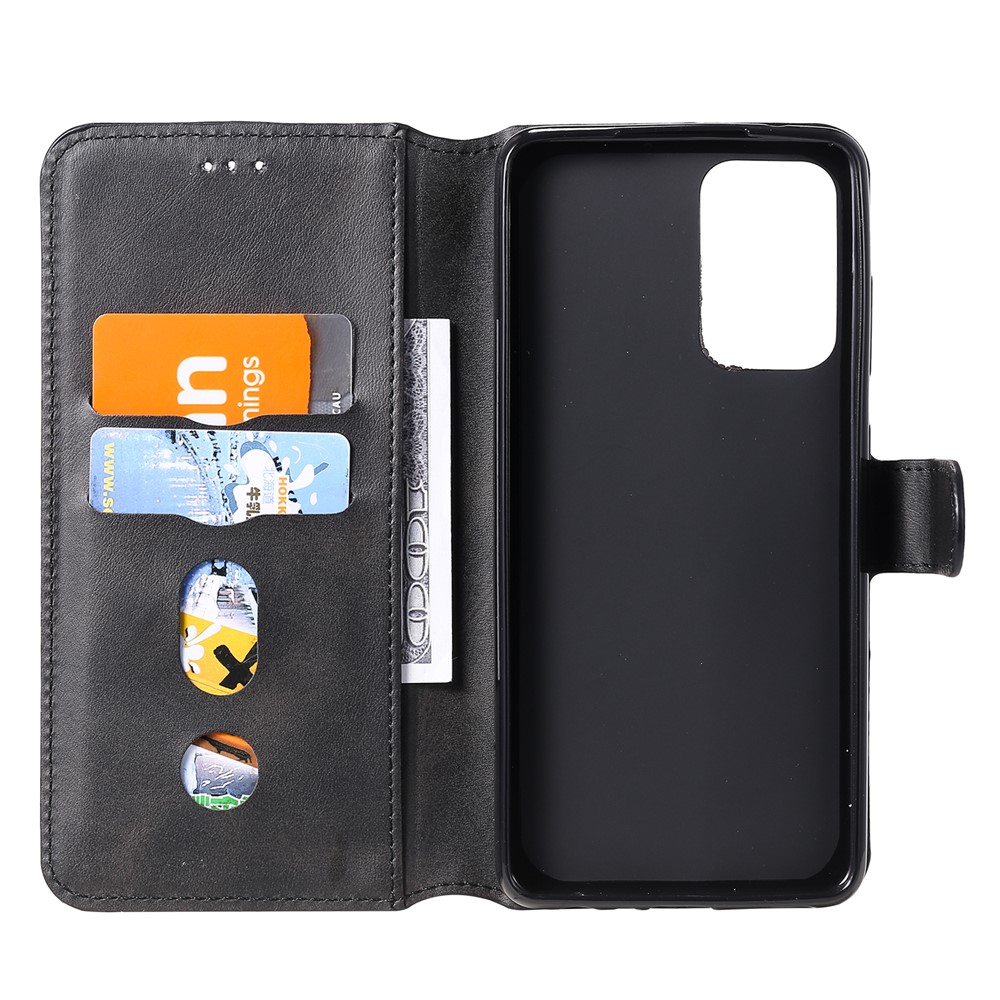 Classic Wallet Stand Flip Leather Phone Case for Samsung Galaxy A52 5G - Black-4