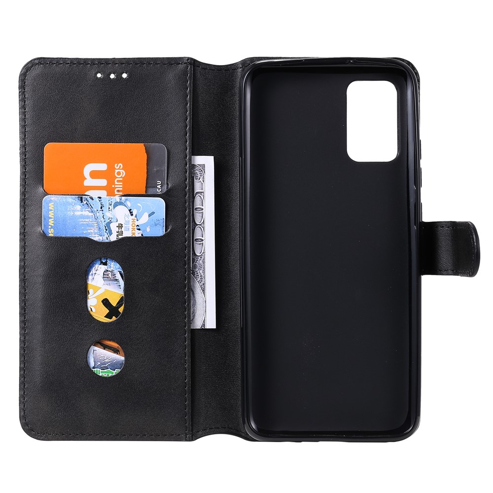 Classic Wallet Stand Flip Leather Phone Case for Samsung Galaxy A02s (EU Version) - Black-4
