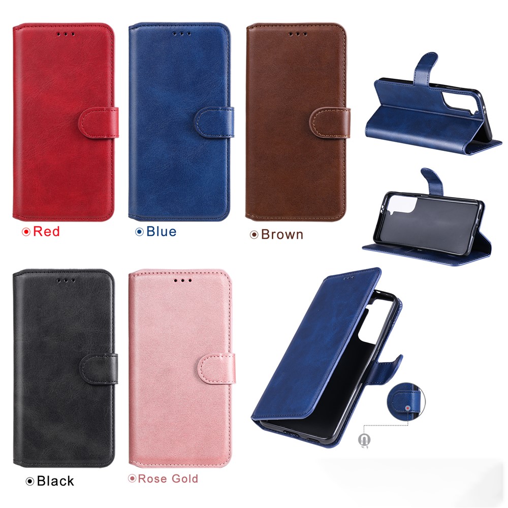 Wallet Stand Flip Leather Phone Case for Samsung Galaxy S21 5G - Black-13