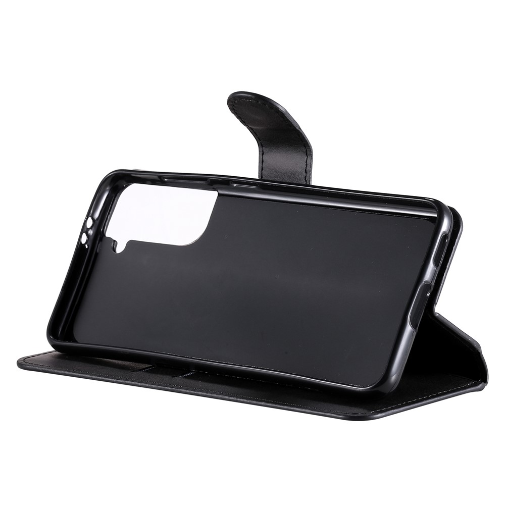 Wallet Stand Flip Leather Phone Case for Samsung Galaxy S21 5G - Black-6