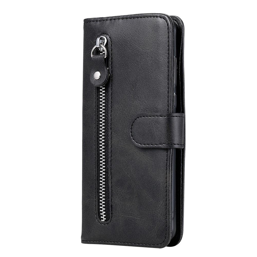 Zipper Pocket Wallet Leather Stand Smartphone Case for Samsung Galaxy A52 5G/A52 4G - Black-4