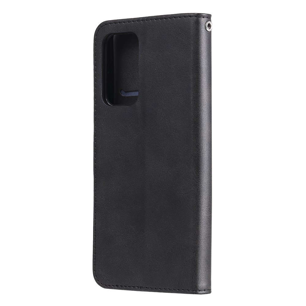 Zipper Pocket Wallet Leather Stand Smartphone Case for Samsung Galaxy A52 5G/A52 4G - Black-5