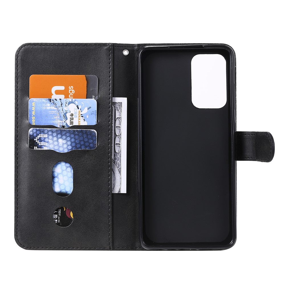 Zipper Pocket Wallet Leather Stand Smartphone Case for Samsung Galaxy A52 5G/A52 4G - Black-6