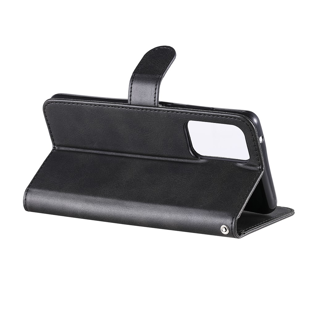 Zipper Pocket Wallet Leather Stand Smartphone Case for Samsung Galaxy A52 5G/A52 4G - Black-8
