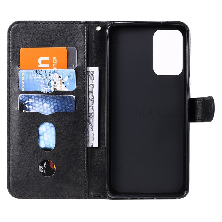 Zipper Pocket Wallet Leather Stand Phone Case for Samsung Galaxy A72 5G/A72 4G - Black-5