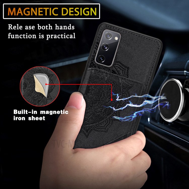 Mandala Flower Pattern PU Leather+TPU Flip Wallet Phone Case for Samsung Galaxy S20 FE/S20 Fan Edition/S20 FE 5G/S20 Fan Edition 5G - Black-11
