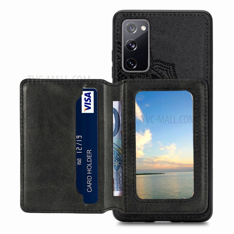 Mandala Flower Pattern PU Leather+TPU Flip Wallet Phone Case for Samsung Galaxy S20 FE/S20 Fan Edition/S20 FE 5G/S20 Fan Edition 5G - Black-3