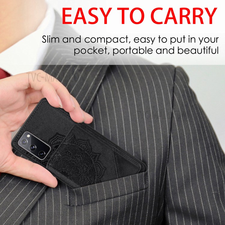 Mandala Flower Pattern PU Leather+TPU Flip Wallet Phone Case for Samsung Galaxy S20 FE/S20 Fan Edition/S20 FE 5G/S20 Fan Edition 5G - Black-9