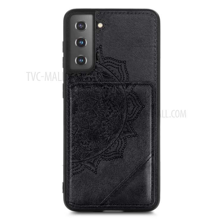 Mandala Flower Pattern PU Leather+TPU Flip Wallet Phone Case for Samsung Galaxy S21 5G - Black-2