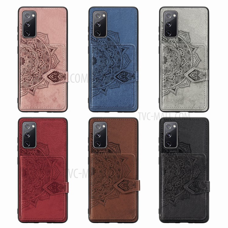 Card Slot Design PU Leather Coated TPU Phone Case with Kickstand and Strap for Samsung Galaxy S20 FE/S20 Fan Edition/S20 FE 5G/S20 Fan Edition 5G - Brown-10