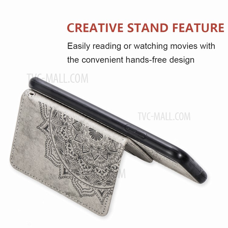 Card Slot Design PU Leather Coated TPU Phone Case with Kickstand and Strap for Samsung Galaxy S20 FE/S20 Fan Edition/S20 FE 5G/S20 Fan Edition 5G - Grey-6