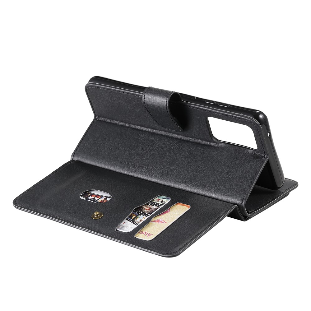 Quality Leather Wallet Design Cover for Samsung Galaxy A72 5G Multi-function 10 Card Slots Shell - Black-11