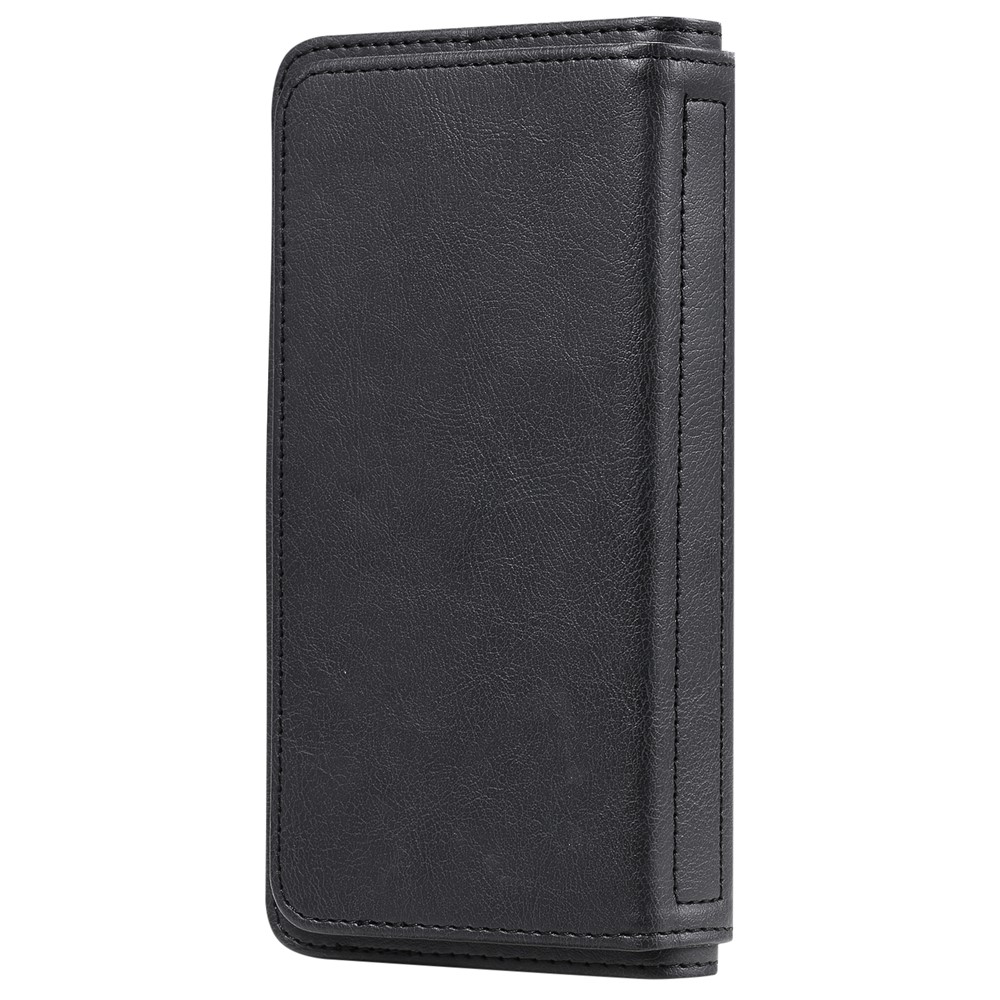 Quality Leather Wallet Design Cover for Samsung Galaxy A72 5G Multi-function 10 Card Slots Shell - Black-5