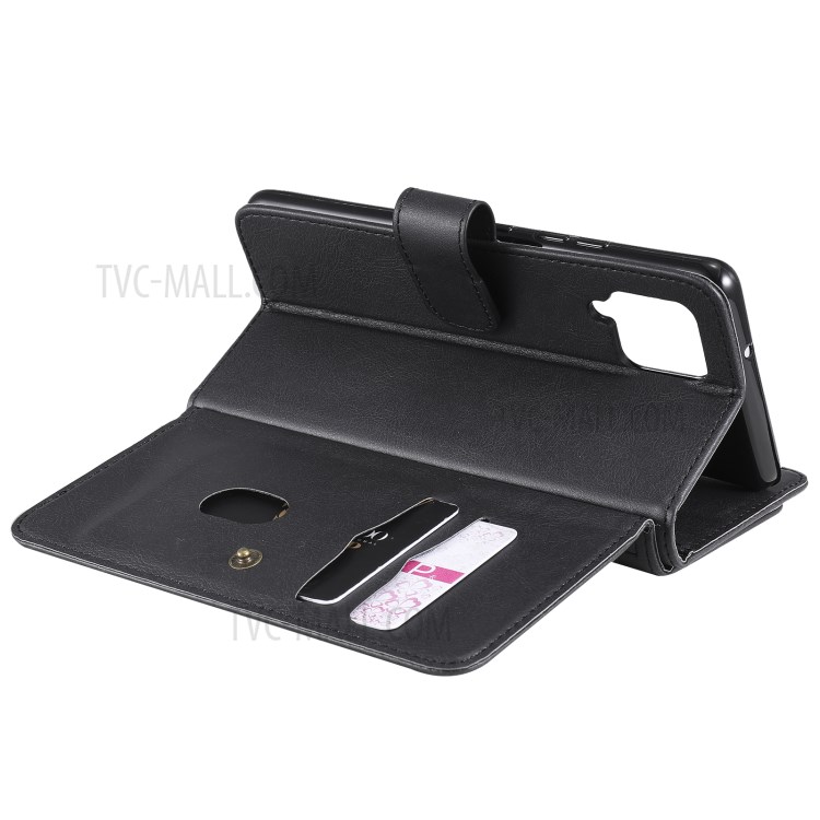 New Style 10 Card Slots Wallet Shell for Samsung Galaxy A42 5G Leather Cover - Black-10