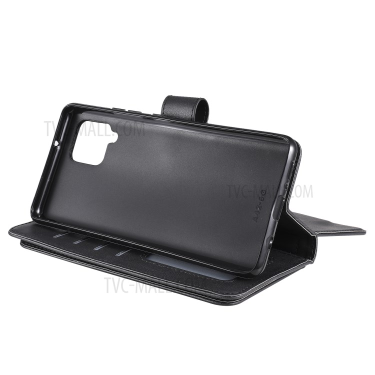 New Style 10 Card Slots Wallet Shell for Samsung Galaxy A42 5G Leather Cover - Black-11