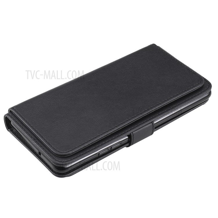 New Style 10 Card Slots Wallet Shell for Samsung Galaxy A42 5G Leather Cover - Black-13