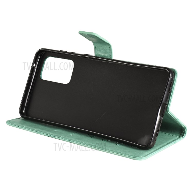 Imprinted Butterflies Flower Leather Wallet Stand Case for Samsung Galaxy A72 5G - Green-9