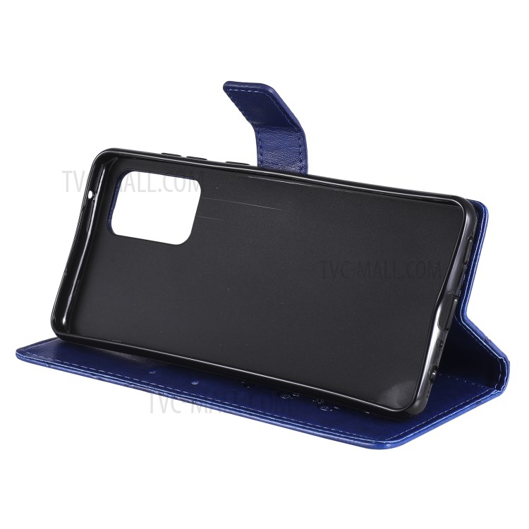 Imprinted Butterflies Flower Leather Wallet Stand Case for Samsung Galaxy A72 5G - Blue-9