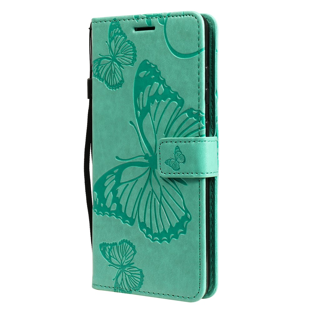 Imprinted Butterflies Flower Leather Wallet Stand Case for Samsung Galaxy A52 5G - Green-3