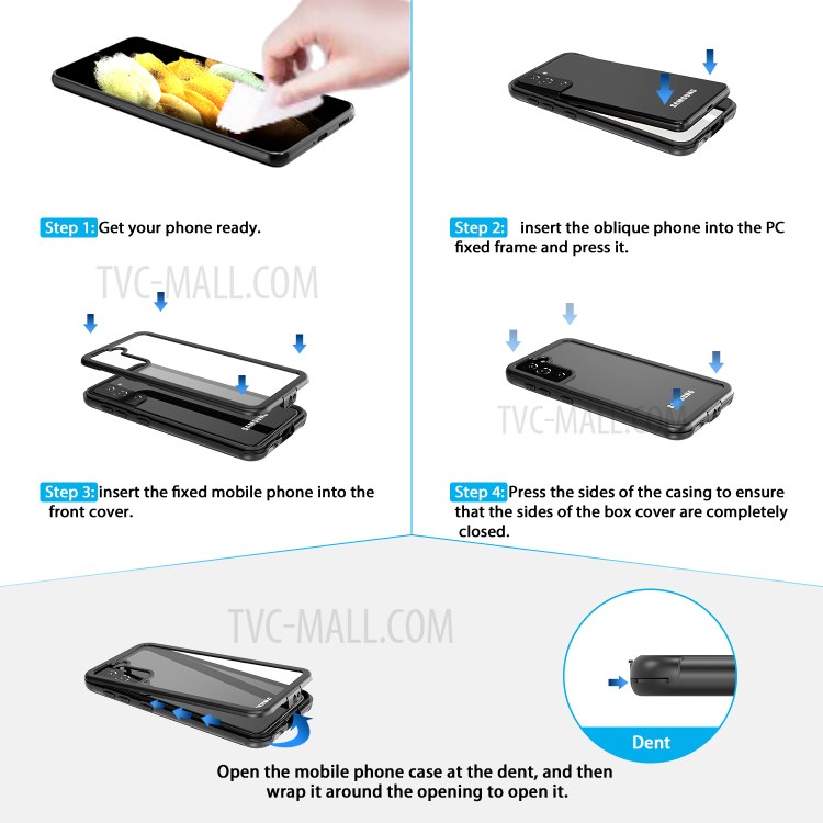 Plastic + TPU Front and Rear Protective Case for Samsung Galaxy S21 Ultra 5G-10