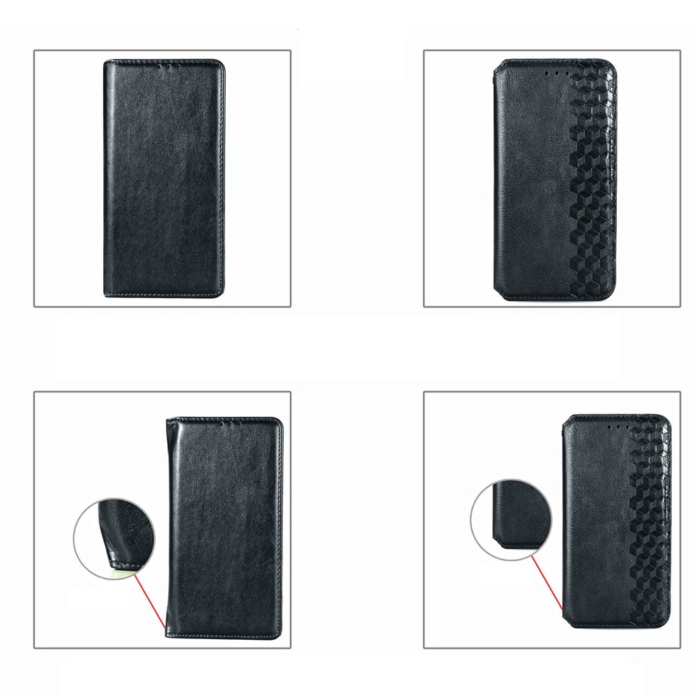 Fashionable Auto-absorbed Rhombus Texture PU Leather Wallet Phone Cover for Samsung Galaxy A51 5G SM-A516 - Black-13