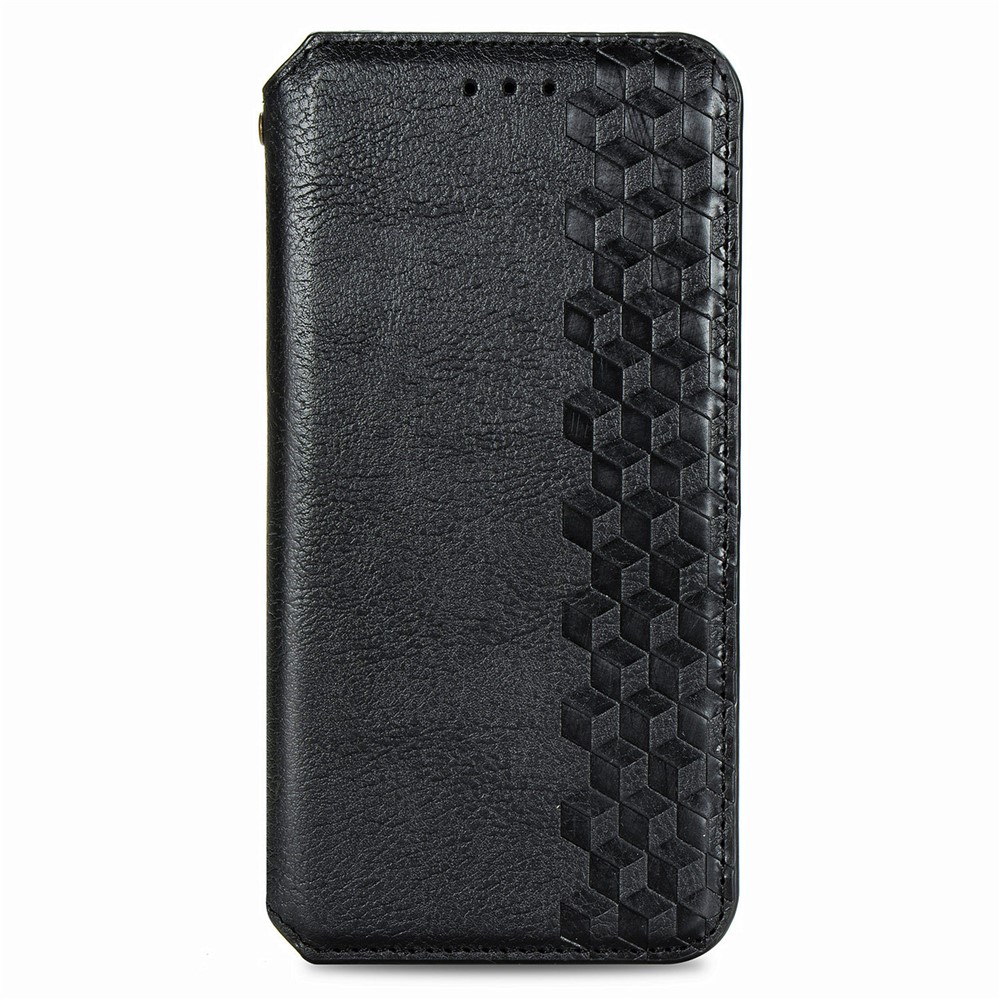 Fashionable Auto-absorbed Rhombus Texture PU Leather Wallet Phone Cover for Samsung Galaxy A51 5G SM-A516 - Black-3