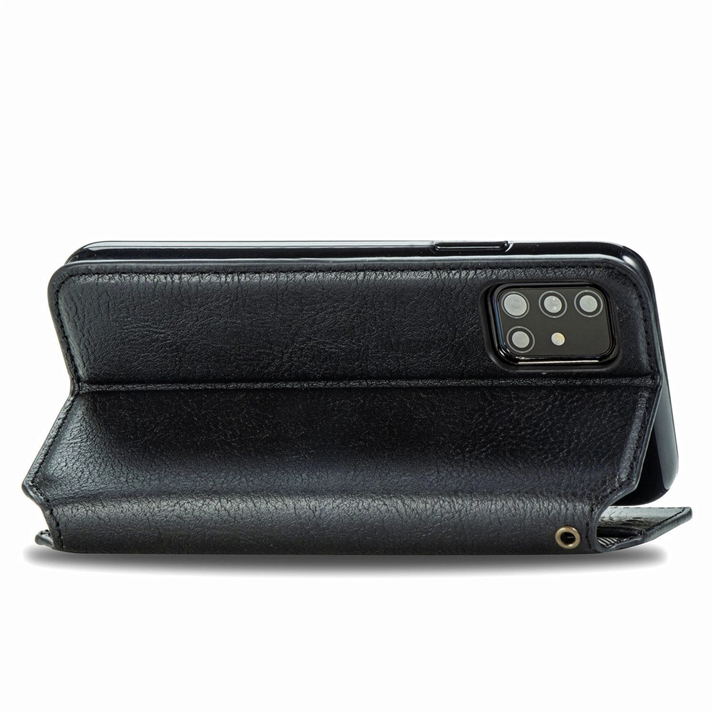 Fashionable Auto-absorbed Rhombus Texture PU Leather Wallet Phone Cover for Samsung Galaxy A51 5G SM-A516 - Black-7