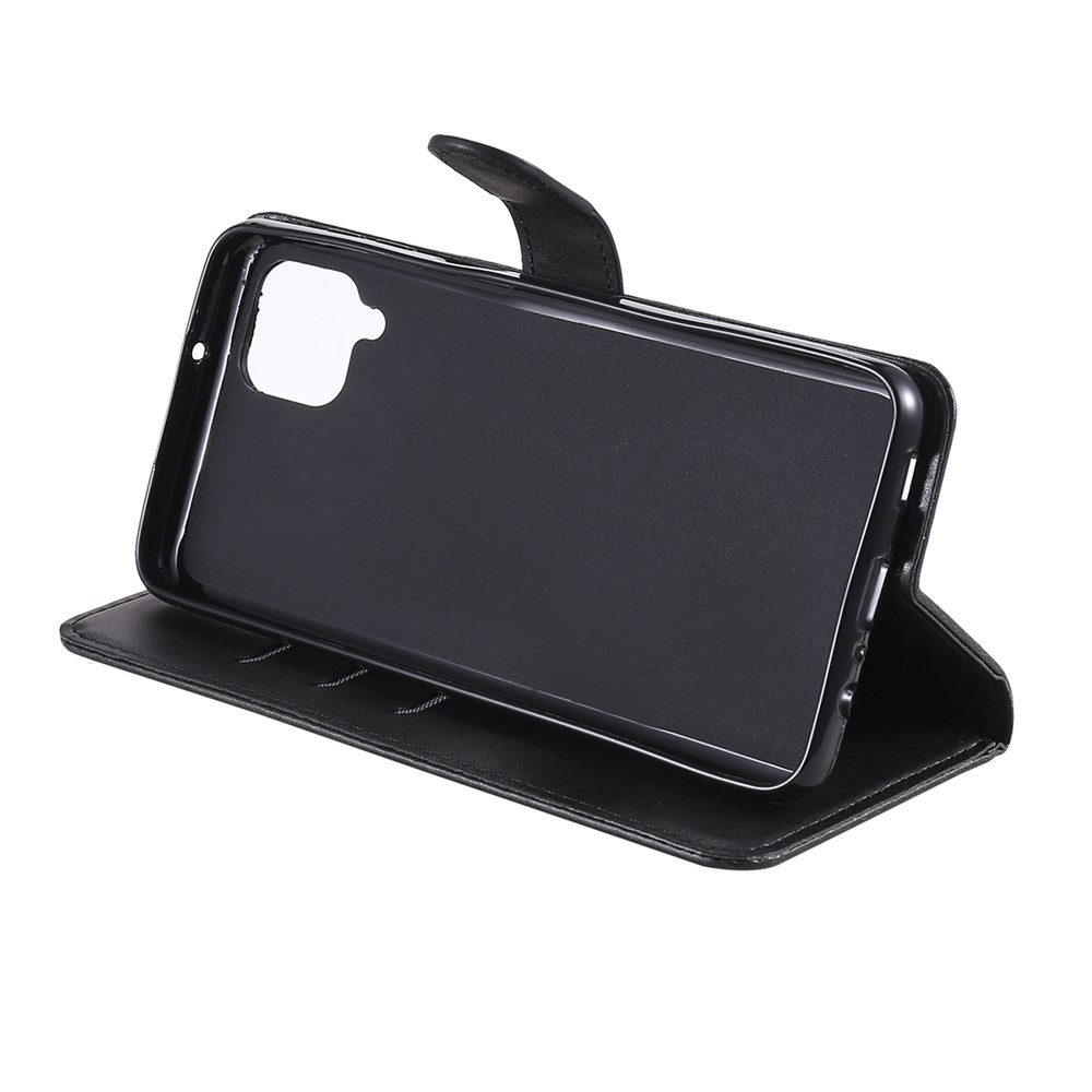 Zipper Pocket Leather Wallet Stand Case for Samsung Galaxy A12 - Black-7